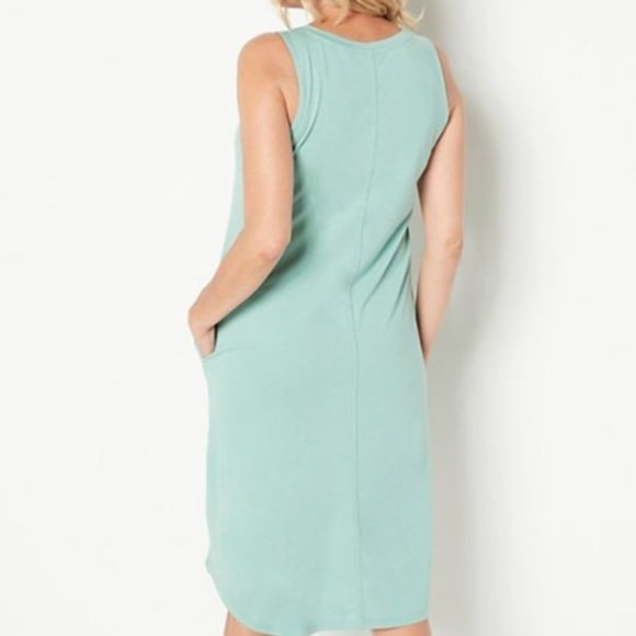 Anthro Ultra Soft Knit High Low Jersey Dress Minted Sage Green SZ MEDIUM NWT - Picture 14 of 14
